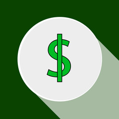 Money icon - dollar sign. Vector illustration. Eps 10