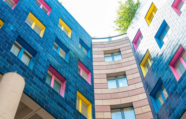 Obraz premium Beautiful colourful buildings with windows