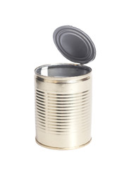 Open empty tin can