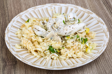 Risotto with calamari