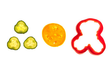 Cut raw vegetables
