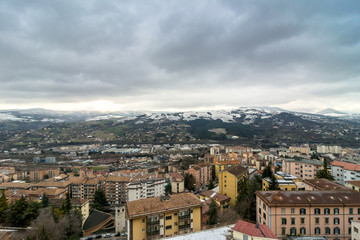Fototapeta na wymiar panoramic day view of Potenza, Italy