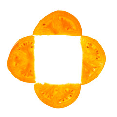 Cut raw yellow tomato