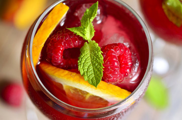 Homemade delicious sangria.
