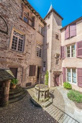 Naklejka premium Medieval court yard in Rodez, France