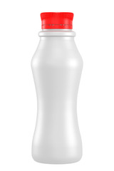 Bottle with Red Cap on White Background