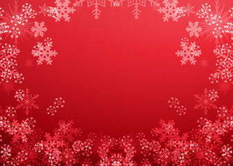 red christmas background with snowflakes