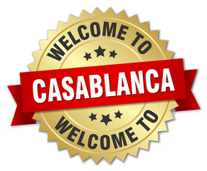 Casablanca 3d gold badge with red ribbon