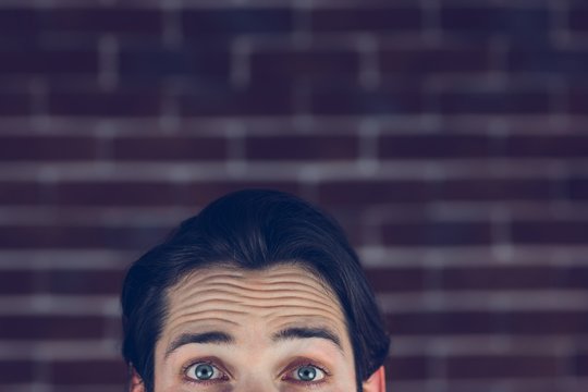 Portrait Of Man With Raised Eyebrows 