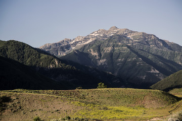 Provo Peak of the Rocky Mountains early summer landscape