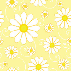 Daisy seamless yellow summer background
