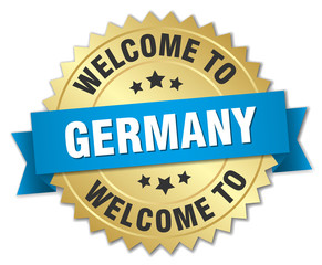Germany 3d gold badge with blue ribbon