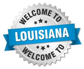 Louisiana 3d silver badge with blue ribbon
