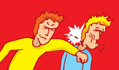 Man punching another on the face
