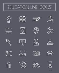 Education thin line icons set.vector illustration.