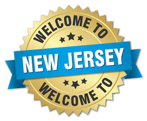 New Jersey 3d gold badge with blue ribbon