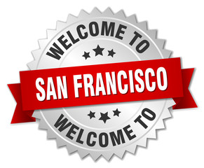 San Francisco 3d silver badge with red ribbon