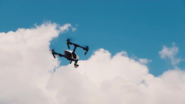 Drone in flight against the sky
