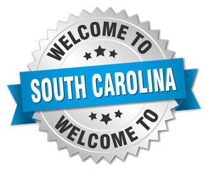 South Carolina 3d silver badge with blue ribbon