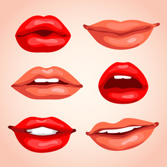 Sexy Lips Illustration Set