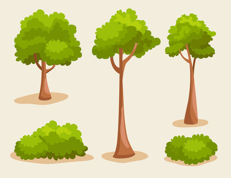Tree Set : Vector Illustration