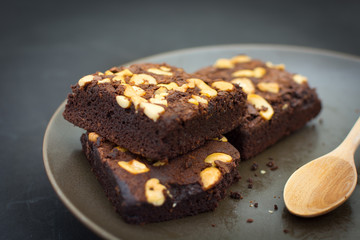 Fototapeta na wymiar Chocolate and Almond Brownies