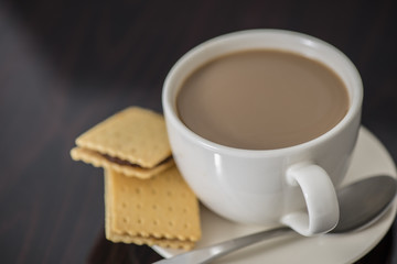 Soft focus Cup of coffee  on table