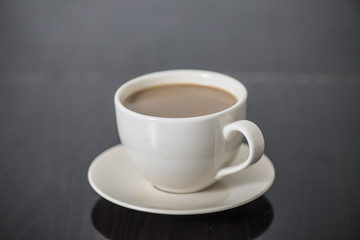 Fototapeta na wymiar Soft focus Cup of coffee on table