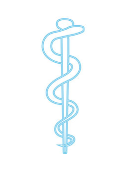 Vector image of the Rod or Staff of Asclepius, associated with medicine and healthcare