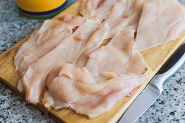 Chicken raw filets ready to cook