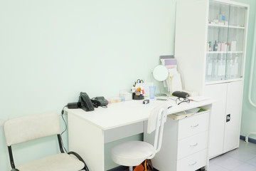 Interior of a doctor office.