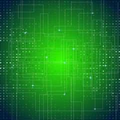Circuit Board Texture Green Abstract Vector Background