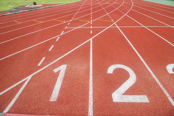 Running track in stadium.