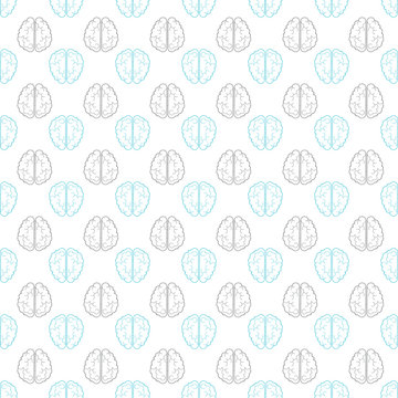 Seamless pattern with abstract human brain
