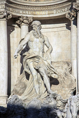Neptune of Trevi Fountain (Fontana di Trevi) in Rome, Italy