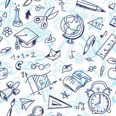 Creative seamless school pattern with children drawings