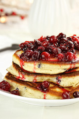Pancakes and Cranberry Syrup