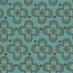 Bright seamless pattern with blue flowers