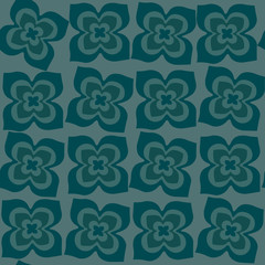 Calm seamless pattern with blue flowers