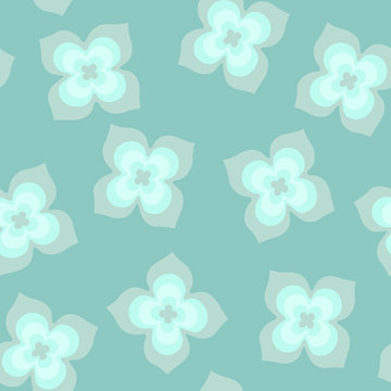 Bright Seamless Pattern With Light Blue Flowers