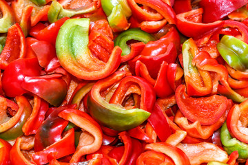 Background from sliced peppers