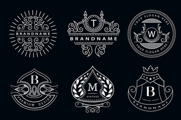 Monogram design elements, graceful template. Elegant line art logo design. Business sign, identity for Restaurant, Royalty, Boutique, Cafe, Hotel, Heraldic, Jewelry, Fashion, Wine. Vector illustration