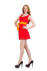 Young beautiful girl isolated on white