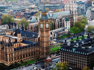 London, United Kingdom - April 29, 2008 : View of Big Ben shot from London Eye