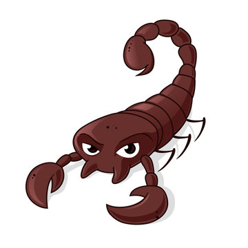 Scorpion isolated on white vector cartoon illustration