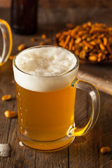 Golden Beer in a Glass Stein