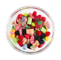 Gordijnen Sweet colorful candy in bowl © krasyuk