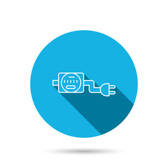 Electric counter icon. Electricity with plug.