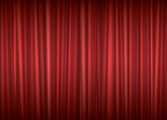 Theater red curtain vector background