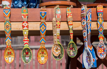 Traditional wooden spoons from Bucovina